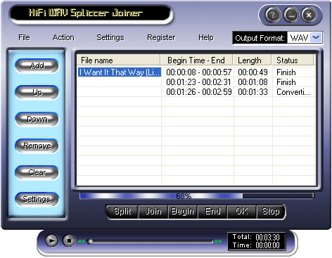 HiFi WAV Splitter Joiner Screenshot